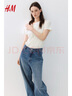 H&M女装T恤夏季圆领时尚休闲简约宽松棉质短袖上衣1270848 黑色 XS 155/80 实拍图