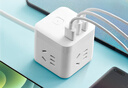 公牛（BULL）20W PD苹果快充魔方插座/插线板/插排/接线板 Type-c+USB+3孔全长1.5米白色 GNV-UU2203C总控开关 实拍图