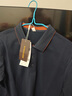 罗蒙（ROMON）抗皱长袖t恤男秋新款中青年商务休闲撞色翻领纯色POLO打底衫上衣 藏青 XL 180 （建议135-155斤） 实拍图