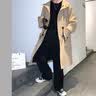 啄木鸟风衣男士装加棉加厚外套中长款秋冬季潮流百搭韩系帅气休闲大衣男 F994卡其 XL 建议140－150斤 实拍图
