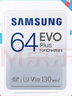三星（SAMSUNG）64GB SD相机存储卡 EVO白卡  U1 V10 支持微单/单反相机4K视频高速数码相机内存卡 读速130MB/s 实拍图