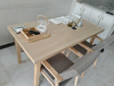 林之语客厅大书桌实木腿餐桌办公一体双人长条桌子工作台学习桌大板茶桌 【加厚桌+凳+椅x2】原木色160x80 实拍图