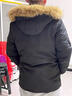 2025冬季新款羽绒服男中长款加厚保暖外套大毛领连帽派克服白鸭绒 灰色 6810 XL 实拍图