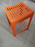茶花（CHAHUA）塑料凳子时尚创意椅凳加厚方凳弧形塑料条纹高凳可叠加 【橘色】条纹高凳 46.6cm 【1个装】 实拍图