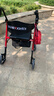 康宏奇老年人助力行走器带座椅带轮助行器老人手推车残疾人防摔可坐可推 【祥瑞红·升级款】有脚踏/坐高可调（航空铝合金） 实拍图