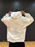 VUUG美式复古扎染秋冬季休闲宽松情侣重磅男士连帽卫衣男 白色 XL 实拍图