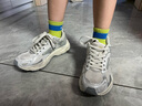 美津浓（MIZUNO）男女跑步运动休闲鞋缓震透气网面拼接RACER S 1.0 18/脏脏银 36 实拍图