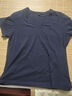 优衣库女装竹节纱V领T恤/短袖棉白T上衣打底内搭春夏新款483576 69 藏青色 2XL /170/100B 实拍图
