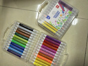 得力（deli）24色双头水彩笔(盒)盒装可水洗彩绘涂鸦涂色画画儿童彩绘70672-24水彩笔 实拍图