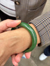 净心石 和田玉手镯微黑碧玉镯子油润菠菜绿 内径约55mm-56mm 实拍图