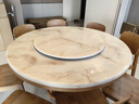 采薇 大理石餐桌家用餐桌椅组合实木白蜡木大圆桌现代简约圆形饭桌 1.35米餐桌(带转盘)+8张餐椅 实拍图