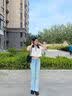 班尼路牛仔裤女装秋冬新款高腰修身长裤子女士百搭休闲风简约直筒阔腿裤 浅蓝 -直筒版型 M 实拍图