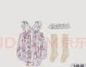 巴厘小猪【3件套】女宝宝吊带包屁衣套装无袖薄款连体衣夏季新生婴儿衣服 花芷蝶影 【3件装】 66cm 实拍图