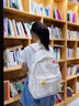 名创优品书包初中生大容量女生小众高颜值高中生双肩包女休闲大学生背包 白色 实拍图