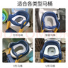 海豚星儿童马桶坐便器辅助器男小孩女宝宝阶梯折叠架垫坐便圈婴儿便尿盆 粉紫色【普通硬垫款】高度不可调 实拍图