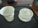 苏氏陶瓷（SUSHI CERAMICS）羊脂玉德化白瓷丰亭三才盖碗功夫茶具套组精致礼盒130ML 实拍图