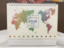 金值 台历2026年日历大号马年日历办公室台历记事本大格子年历月历周历桌面摆件自律打卡计划-世界地图 实拍图
