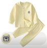 婴儿纯棉开衫长袖家居服婴儿内衣套装长袖儿童打底套装宝宝春装 M20406黄色 90 实拍图