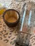 掬涵木托玻璃花瓶中式插花水养木质花器摆件水培鲜切花客厅中式高级感 深色大号（12*35cm） 实拍图