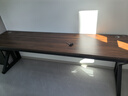 韵他实木电脑桌子双人电竞桌台式办公桌简约现代学习桌长方形书桌 黑胡桃桌+黑架【升级特厚30mm】 240*60*75cm 实拍图