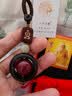 一只小鹿高档紫金朱砂转运汽车钥匙扣挂件黑檀木质链圈坠编绳男女情侣礼品 黑檀朱砂：平安六字真言转运珠 实拍图