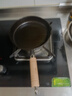 铁仕达（Telssida） 加厚铸铁小平底锅无涂层铸铁锅牛排煎锅不粘煎蛋锅辅食锅生铁锅迷你锅早餐锅 【木柄款】20cm锅+玻璃盖 实拍图