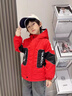 卡兔蓝猫童装男童加绒加厚外套秋冬新款儿童棉衣中长款韩版男孩保暖棉服潮 红色 130 实拍图