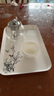 KORDCO欧式长方形托盘塑料茶盘简约密胺托盘创意杯盘水果托盘客厅收纳盘 米白色喜上梅梢 1个 小号27cm*18cm*2cm 实拍图