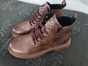 意尔康真皮马丁靴男秋冬新品雪地靴英伦休闲皮靴百搭潮流工装加绒棉鞋男 E54301699咖啡/浅棕 41 实拍图