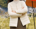 雪中飞羽绒内胆女轻薄羽绒服女短款新款冬季内搭修身时尚羽绒服外 米白 M (160) 实拍图