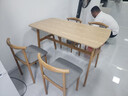 施韵裳餐桌家用小户型轻奢现代简约长方形餐饮商用桌椅吃饭桌子出租房用 原木色【送货到家】 120cm 【宽60cm】一桌四椅 实拍图