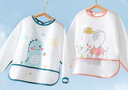 Babyprints围兜3-6岁儿童罩衣中大童吃饭宝宝围嘴防溅水油反穿2件 恐龙幻想 实拍图