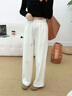 森马（Semir）休闲裤女冬发热抑菌抓绒抽绳卫裤分割宽松2025新款百搭阔腿裤 奶白10536 S 实拍图