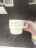 新款叠叠杯可爱卡通猫咪创意陶瓷马克杯学生家用宿舍咖啡陶瓷杯 奶油色 1个 280ml 原创小猫叠叠杯 实拍图