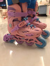 斯威（SWAY）溜冰鞋儿童男女童中小学专业轮滑鞋平花休闲滑冰旱冰鞋成人直排轮 清新粉+头盔护具+一体支架 M (适合6-12岁)日常鞋码32-36 实拍图