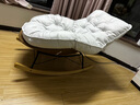 法思丹企鹅摇摇椅阳台休闲椅子客厅轻奢摇椅躺椅大人家用设计师懒人沙发 【科技布底座】咖啡拼米白+脚凳 实拍图