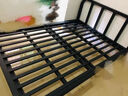 夏秋莉床 铁艺床 双人铁架床 加厚加固单人铁床1.5x2米出租房钢架床 【高头平尾款】黑色床(可调节) 1000mm*1900mm 实拍图