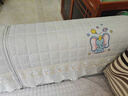 梓晨【超防滑】沙发垫四季通用简约坐垫子布全包沙发罩套靠背巾盖布巾 星象-灰【刺绣升级款】 90*210cm（加大三人位） 实拍图
