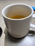 传旗陶瓷马克杯带勺盖咖啡杯牛奶杯早餐杯办公杯男女茶杯描金白400ml 实拍图
