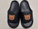 卡通黄小熊拖鞋2025夏季新款外穿软底EVA居家凉鞋一字拖 黑色小熊 44-45 实拍图
