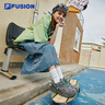 FILA FUSION斐乐女鞋BIANCO老爹鞋季硬糖鞋休闲鞋厚底运动鞋女 神秘灰/城堡灰-FC 38.5 实拍图
