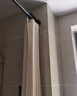 施香曼浴帘套装磁吸免打孔直杆折叠防水防霉布浴室隔断淋浴折叠干湿分离 米色帘+黑杆+双侧磁吸+挡水 适合150-180墙宽 帘宽1.8米高2米 实拍图