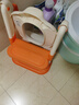 世纪宝贝（babyhood）儿童马桶辅助器 宝宝阶梯架坐便圈扶手架座便器 PU软坐垫 清新橙 实拍图