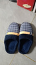 始丰【特大码36-51】始丰棉拖鞋男冬季保暖大号居家防滑毛拖鞋女棉鞋 蓝色 44-45 【适合43-44】 实拍图