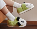 朴西熊猫儿童棉拖鞋冬季男童女童宝宝室内家用防滑保暖包跟棉鞋女 蜡笔绿 28 【190mm】 实拍图