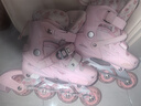 斯威（SWAY）轮滑鞋儿童专业溜冰鞋男女童初学者可调节直排轮成人滑冰旱冰鞋 粉蝶【全包壳+双芭扣】头盔护具 S (适合3-6岁)日常鞋码26-31 实拍图