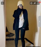翊尚美中长款针织衫开衫外套女春秋学生长袖上衣新款宽松显瘦慵懒风毛衣 黑色【500g加厚款】 均码 【适合80-140斤】 实拍图