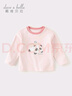 戴维贝拉（DAVE＆BELLA）小男孩全棉上衣女童衣服秋季新款小童长袖t恤洋气宝宝打底衫 琥珀粉【现货】 130 cm（建议身高120-130cm） 实拍图