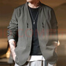 马登工装 美式休闲无领西装外套男机能百搭夹克通勤免烫西服上衣 深灰色 2XL 实拍图
