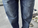 三彩2025秋季新款休闲牛仔裤中腰宽松阔腿裤长裤通勤Z 雾霾蓝 M 160/68A 实拍图